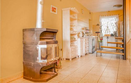 a kitchen with an old fashioned stove in it at 3 Bedroom Gorgeous Apartment In Wolin in Wolin