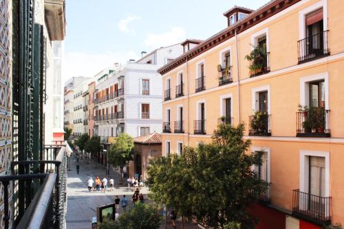 a view of a city street with buildings at Woohoo Rooms Fuencarral in Madrid
