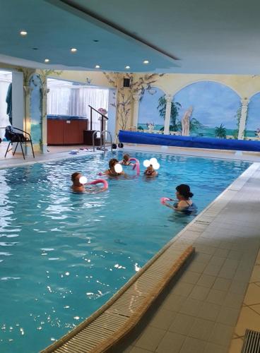 a group of people in a swimming pool at ZibiSPA pokój nr 3 in Malbork