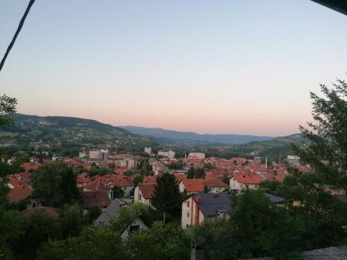 a view of a city from a hill at Sphinx Apartment in Visoko