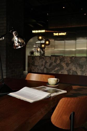 a table with a napkin and a bowl on it at The Mont in Dublin