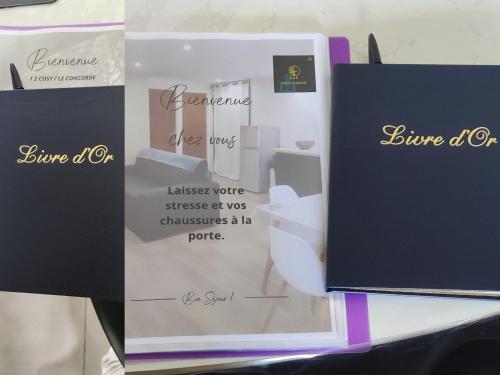 a stack of envelopes sitting on top of a table at LE CONCORDE-WIFI-Clim-Parking-3étoiles-OcKeys in Bram
