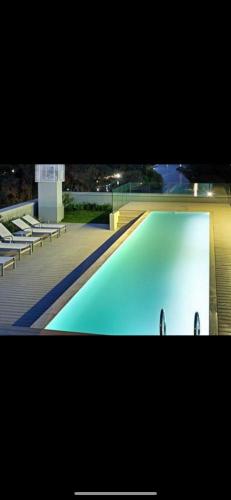 a view of a swimming pool on a building at Edificio fresh pampa in Buenos Aires