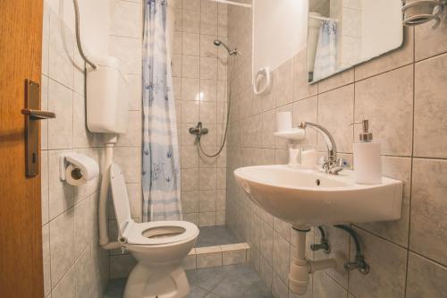 bagno con servizi igienici e lavandino di Apartments with a parking space Rukavac, Vis - 8898 a Vis