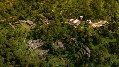 an overhead view of a house in the woods at Amaya Life Kasauli in Kasauli