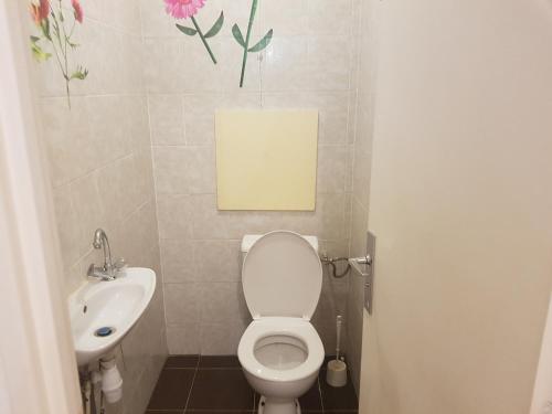 a bathroom with a toilet and a sink at une chambre privee entre paris et disneyland in Noisy-le-Grand