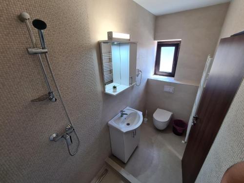 百樂費利克斯的住宿－king，一间带水槽、卫生间和镜子的浴室