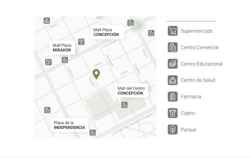 a map of the walt disney company at Departamento en el centro de concepción, 2 dorm. in Concepción