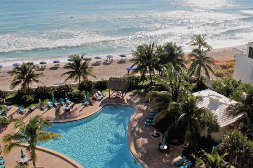 an aerial view of a resort pool and the beach at THE TIDES 1bedroom apt 4th floor WE ARE ON THE BEACH! in Hollywood