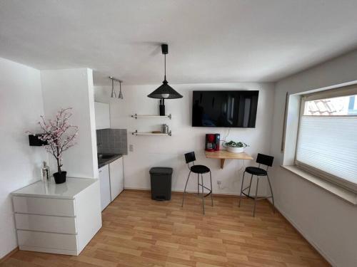 Dapur atau dapur kecil di kleines Apartment im Zentrum von Würzburg