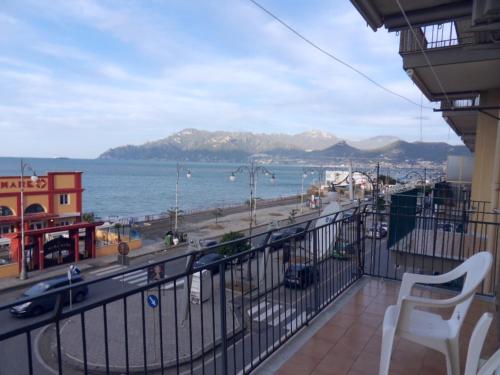 a balcony with a view of the ocean at Leucosia Bed & Breakfast in Salerno
