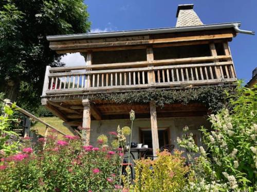 a bird house with a balcony on top of it at Couples Gem - Sensational views Nr Morzine in La Côte dʼArbroz
