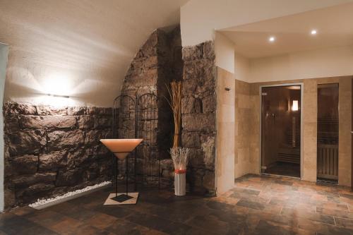 Koupelna v ubytování Hotel Mandelhof