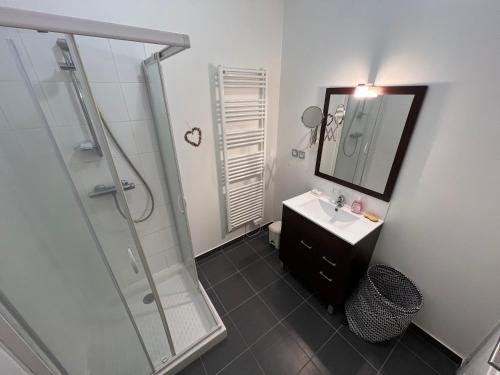A bathroom at Charmant appartement RDC familial ou pour le travail