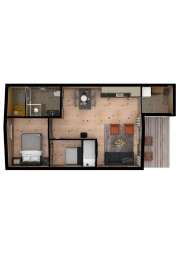 a view of a floor plan of a house at Min Ája in Karasjok