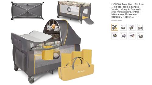 a collage of illustrations of a baby crib with a table and boxes at BELLA CRUZ 66 m2 prestations premium, wifi, balcon, parking avec borne de recharge électrique, plage Prieuré, Commerces in Dinard