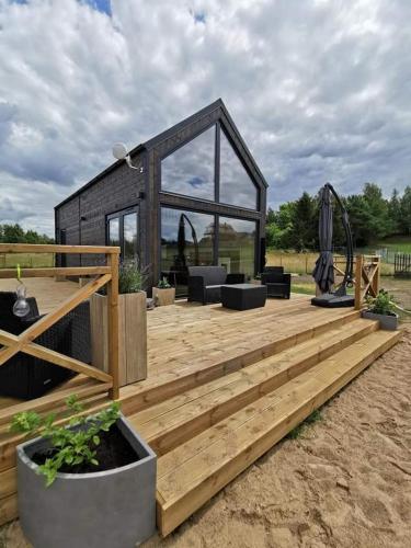 Domek Mazurski całoroczny nad jeziorem z sauną i Jacuzzi SPA