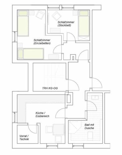 MengerskirchenにあるFerienwohnung Tannen-Apotheke Zweiの間取り