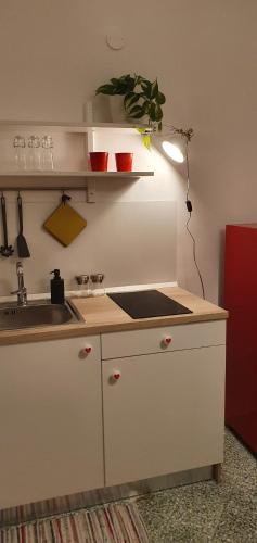 a kitchen with a sink and a counter top at La casa di Alessandro in Monopoli