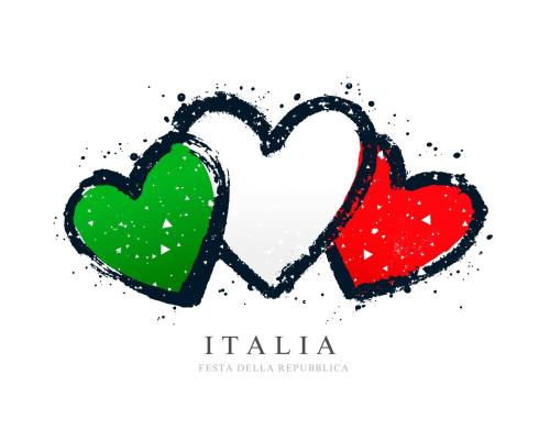two hearts in the colors of italy and italian flag at Large villa for 20 guests on large estate with private pool and tennis court Big conference room with facilities VILLAITALY EU in Cairo Montenotte