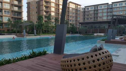 Kolam renang di atau dekat dengan The Relaxing Room Mountain View at Baan Tew Lom Condominium Cha Am - Hua Hin