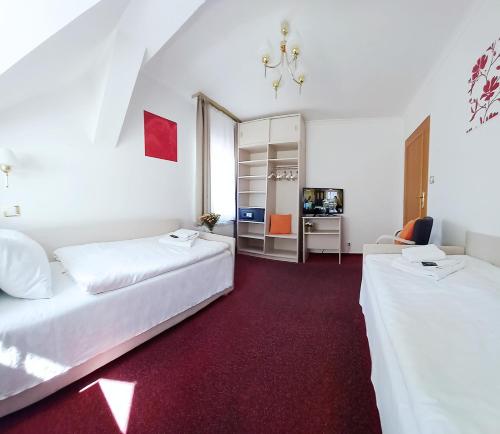 Ein Bett oder Betten in einem Zimmer der Unterkunft Hotel Hradec