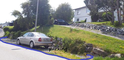 a car parked on the side of a road at Relaxing place on Godøya in Godøy