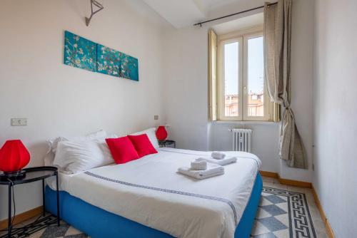 מיטה או מיטות בחדר ב-Exclusive 3 bedrooms apartment in Brera