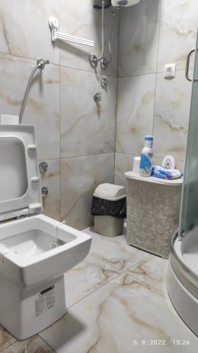 a white bathroom with a sink and a shower at Centar_park in Arandjelovac