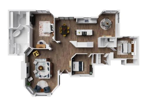 a rendering of a floor plan of a house at Amazing Luxury Home with Hot Tub & Views in Sedona