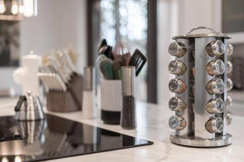 a counter top with a bunch of kitchen utensils at Amazing Luxury Home with Hot Tub & Views in Sedona