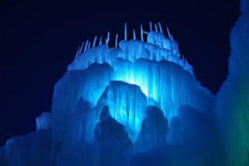 an ice cave with blue and green lights at Midway to Heaven! BRAND NEW 5 bed 4.5 bath, HOTTUB in Midway