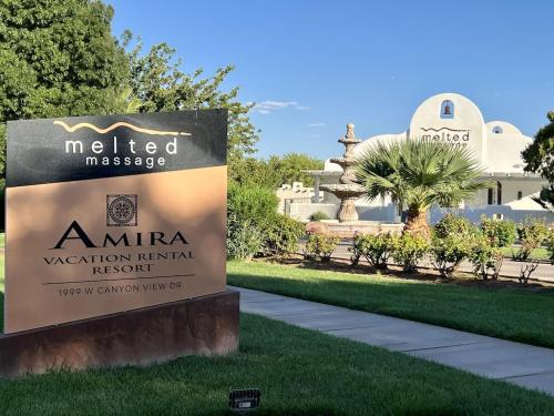 a sign for anemia vacation rental resort in front of a building at St George Resort Condo in St. George