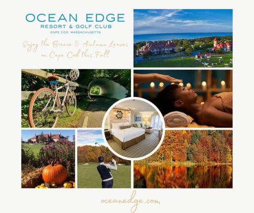 a collage of photos of a resort and golf club at The Villages at Ocean Edge Resort & Golf Club in Brewster