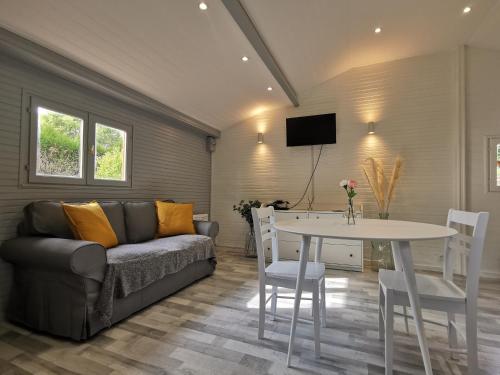 TV a/nebo společenská místnost v ubytování Chalet à 10 minutes de Reims
