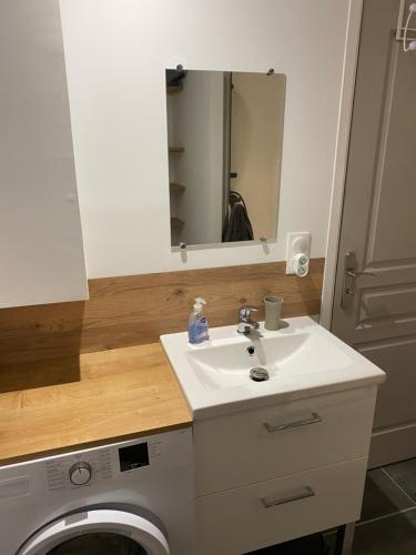 Koupelna v ubytování Le cocon blanc: T2 centre Ax neuf et équipé 8 pers