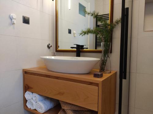 Et badeværelse på Orion - Charming 1-bedroom condo at convenient location.