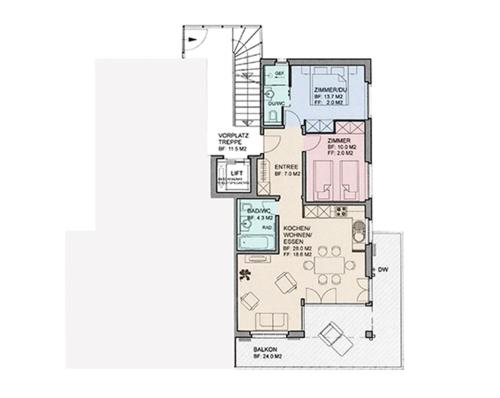a floor plan of a house at Panoramapark Soleil Chalet B in Wengen