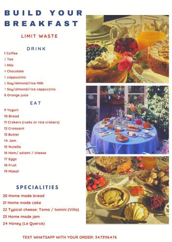 a collage of photos of a breakfast table with food at Castello Di Strambinello in Strambinello