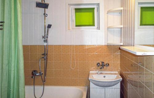 a bathroom with a shower and a sink at Lovely Home In Gdynia With Wifi in Gdynia