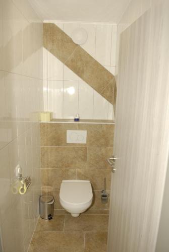 - Baño con aseo en una habitación en Ferienwohnung bon WAB, en Hallstatt