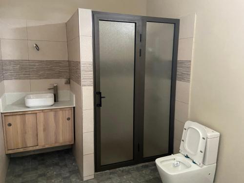 ポートルイスにあるCity Apartmentsのバスルーム(トイレ、洗面台付)
