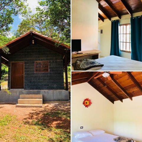 two pictures of a house with a building at Finca Esperanza in Arambala