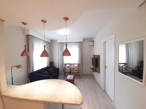 Posezení v ubytování EXCELENTE Flat proximo Shoppings JK e Vila Olimpia