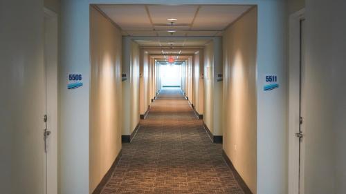 a long corridor of stalls in a building at Costa Bahia Hotel, Convention Center and Casino in Guayanilla