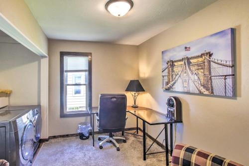 a home office with a desk and a chair at Appleton Abode Near Lake Winnebago and Downtown in Appleton