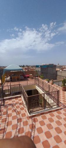 a view of a patio on a roof at Riad chaoui house in Marrakech