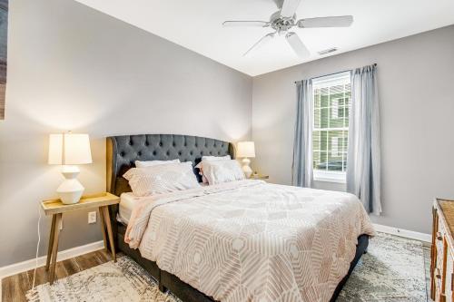 a bedroom with a bed and a ceiling fan at Sandpiper Village --- 35552 E Atlantic Cir #101 in Rehoboth Beach