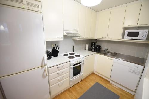 Ett kök eller pentry på Rental Apartment Tuurepori Suomen Vuokramajoitus Oy