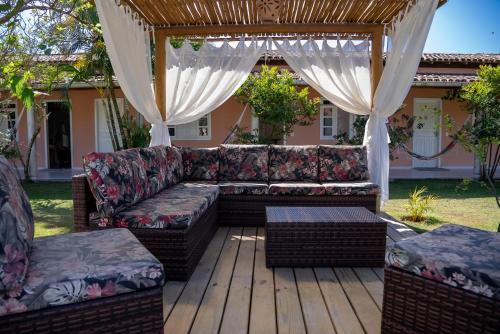 Ruang duduk di Pousada Recanto Trancoso